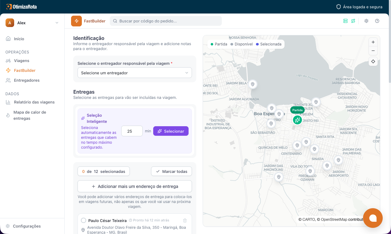 FastBuilder - adicionando entregas